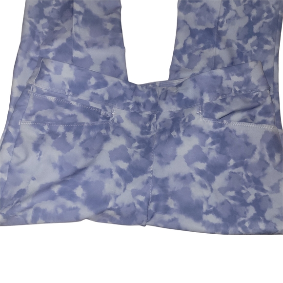 Adidas Blue and White Camo Marbled Gym Training Cropped Leggings S - Picture 3 of 4